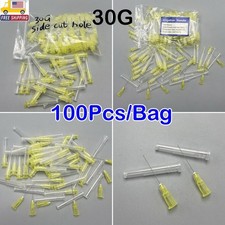 100pcs Dental Endo Irrigation Syringe Needle Tips Two Side Hole/One Side Hole 30