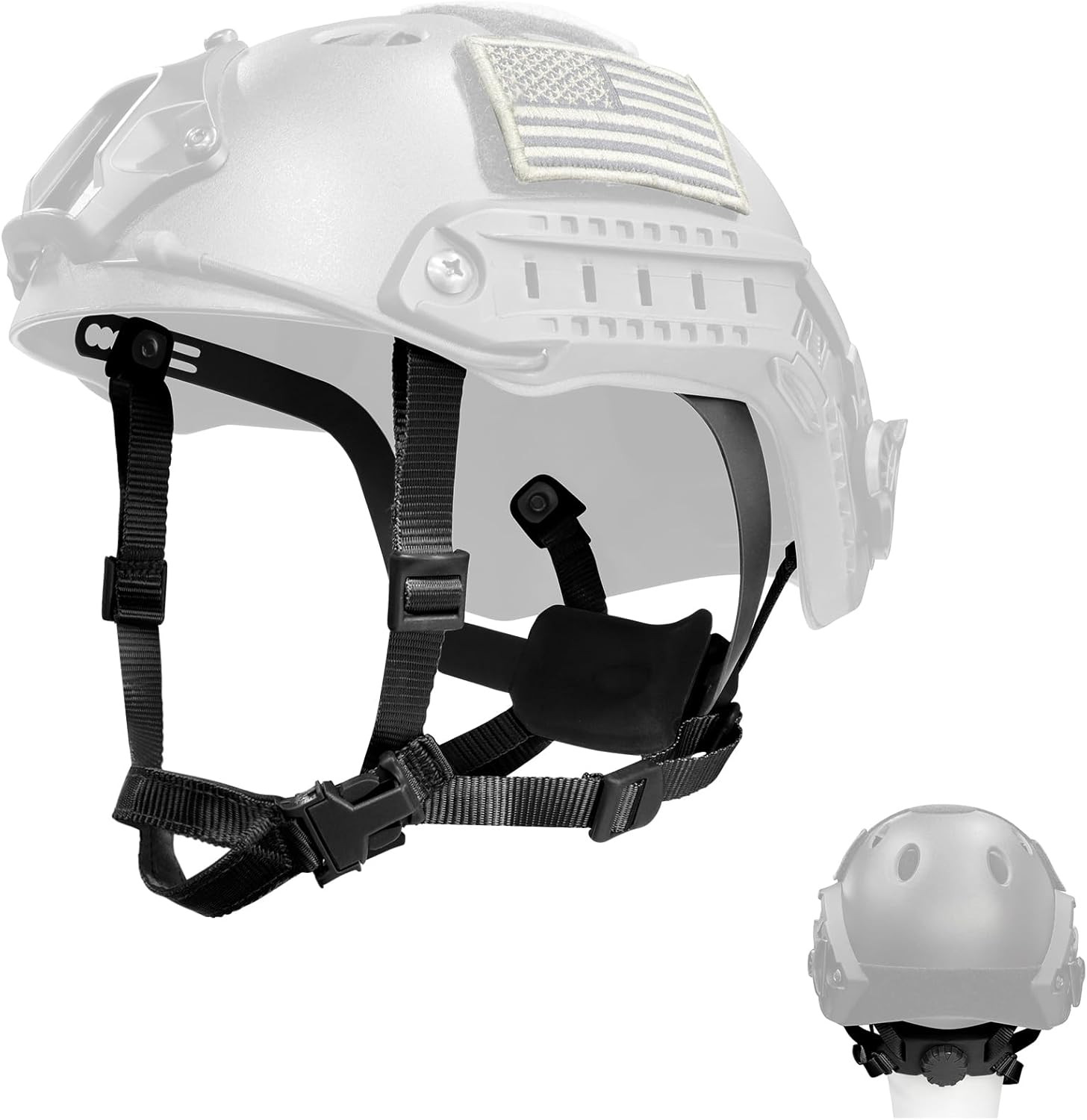 Tactical Helmet Chin Strap Adjustable Dial 4 Points Suspension System with Bolts