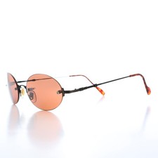 90s Rimless Oval Copper Lens Sunglass - Romaine