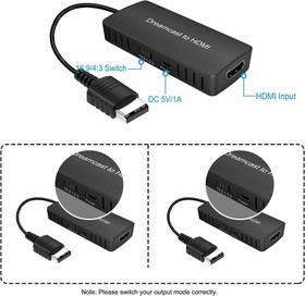 Dreamcast to HDMI Converter Supports 16:9/4:3 Switching, HD Link Cable for Se...