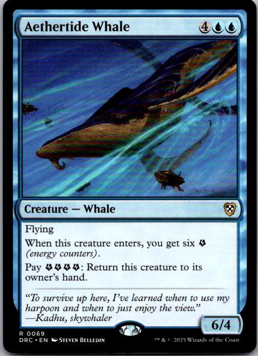 Aethertide Whale 69 Rare Commander: Aetherdrift Magic: The Gathering Near Mint