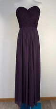 Bill Levkoff Strapless Lace Bodice Chiffon Gown Formal Dress Purple Sz 2