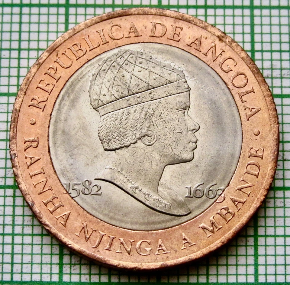 ANGOLA 2014 20 KWANZAS, Queen Njinga A Mbande BI-METALLIC km# 111 UNC - Image 4 of 4