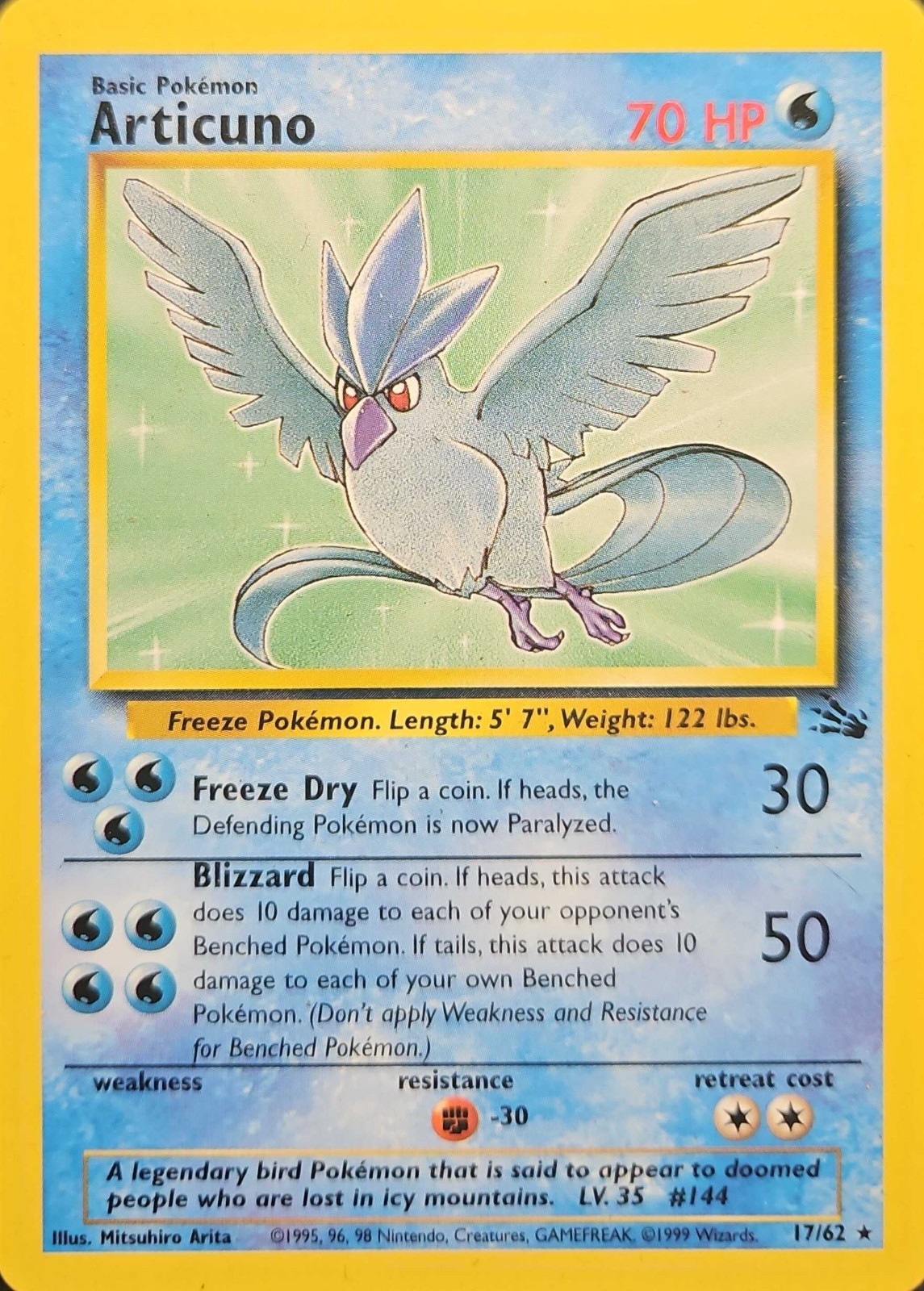 Pokemon TCG | Articuno 17/62 Fossil Rare | NM