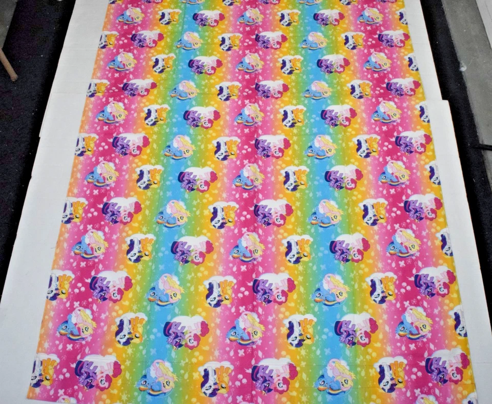 My Little Pony Flat Sheet Size 60 X 41 Inches Rainbow All Over Ponies Cotton - Image 2 of 4