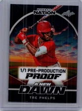 Tre Phelps 2025 Leaf Baseball Nation 1/1 Pre Production Proof