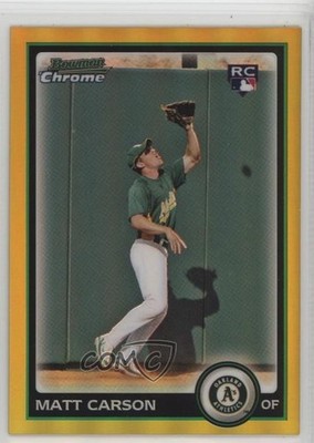 2010 Bowman Chrome Gold Refractor 48/50 Matt Carson #182 1d3a