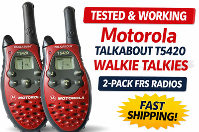 Motorola Talkabout T5420 Walkie Talkies 2-Pack FRS Radios Tested Working