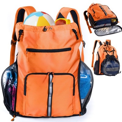 Large Beach Backpack Waterproof Sandproof - Customized Oversized Drawstring P...