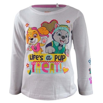 Paw Patrol Mädchen Langarmshirt Weiß Skye Everest 100% Baumwolle Gr. 98 - 128 
