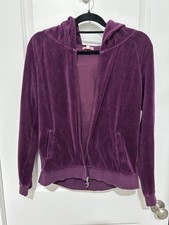 Juicy Couture Purple Velour Zip-Up Hoodie y2k glitter retro girly fun Large
