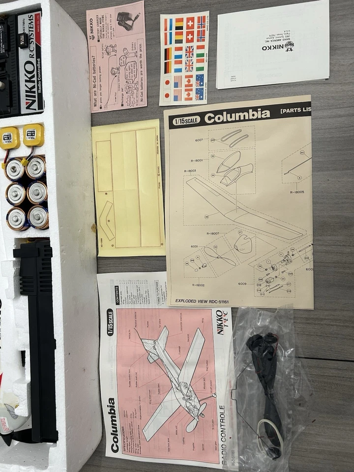 Avión Nikko Radiocontrolado Alimentado por Batería 1990 Avión Columbia Foto 2 de 4