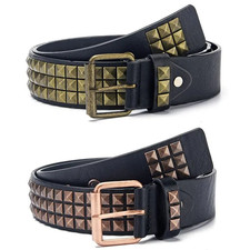 Studded Punk Rock Rivet Belt for Men  Women Pyramid Metal Design with Silver US