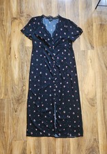Black Midi Dress Rosebud Pattern 10