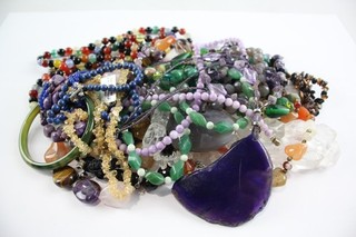 1KG Gemstone Jewellery Malachite Rock Crystal Amethyst Chrysocolla Lapis