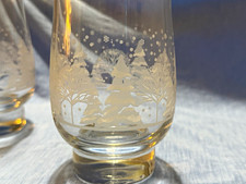 Set of 2 Clear Glass Drinking Tumblers Gold R...