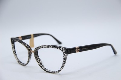 BVLGARI BV 8165 5376/8G BLACK GOLD MARBLE AUTHENTIC FRAMES EYEGLASSES 56-18