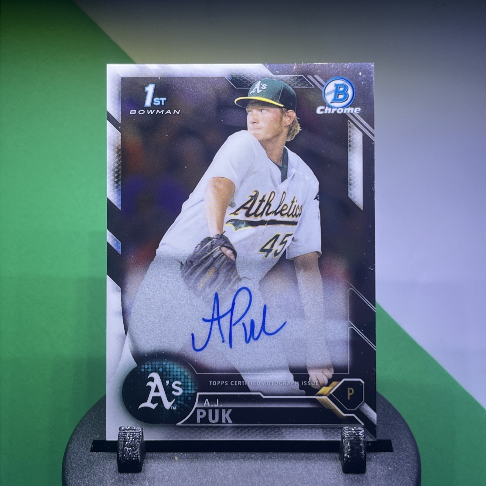 2016 Bowman Draft Chrome AJ Puk 1st Prospect Auto #CDA-AP Athletics