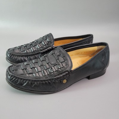 Camel Boots Rare 70/80s VTG Leather Loafers Black Size 8 Camel Logo