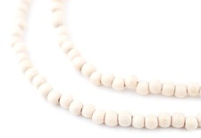 Cream Round Natural Wood Beads 5mm White 16 Inch Strand