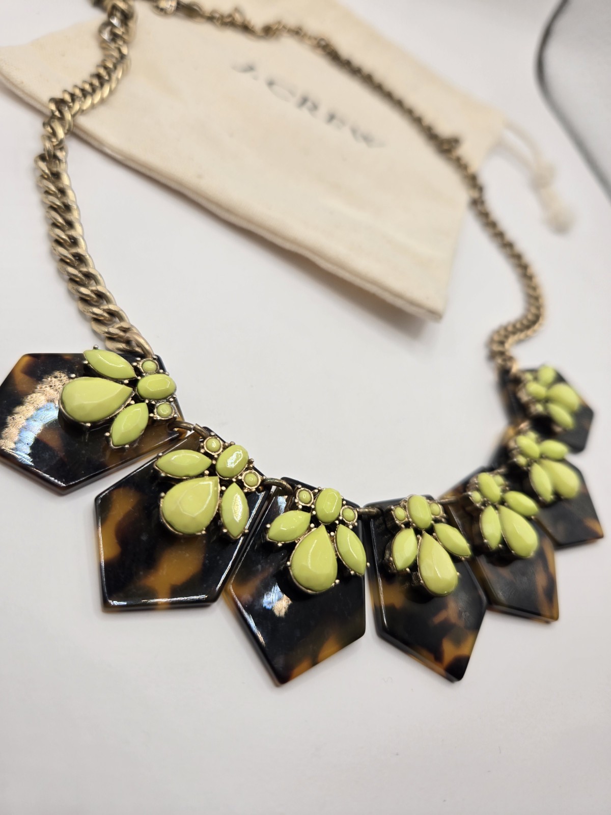 J.Crew Tortoiseshell Hexagon Statement Necklace C… - image 2