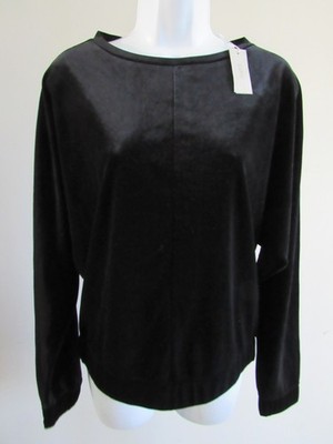 CUPIO Womens size S Black Velour Dolman Long Sleeve Pullover Top (FREE SHIPPING)