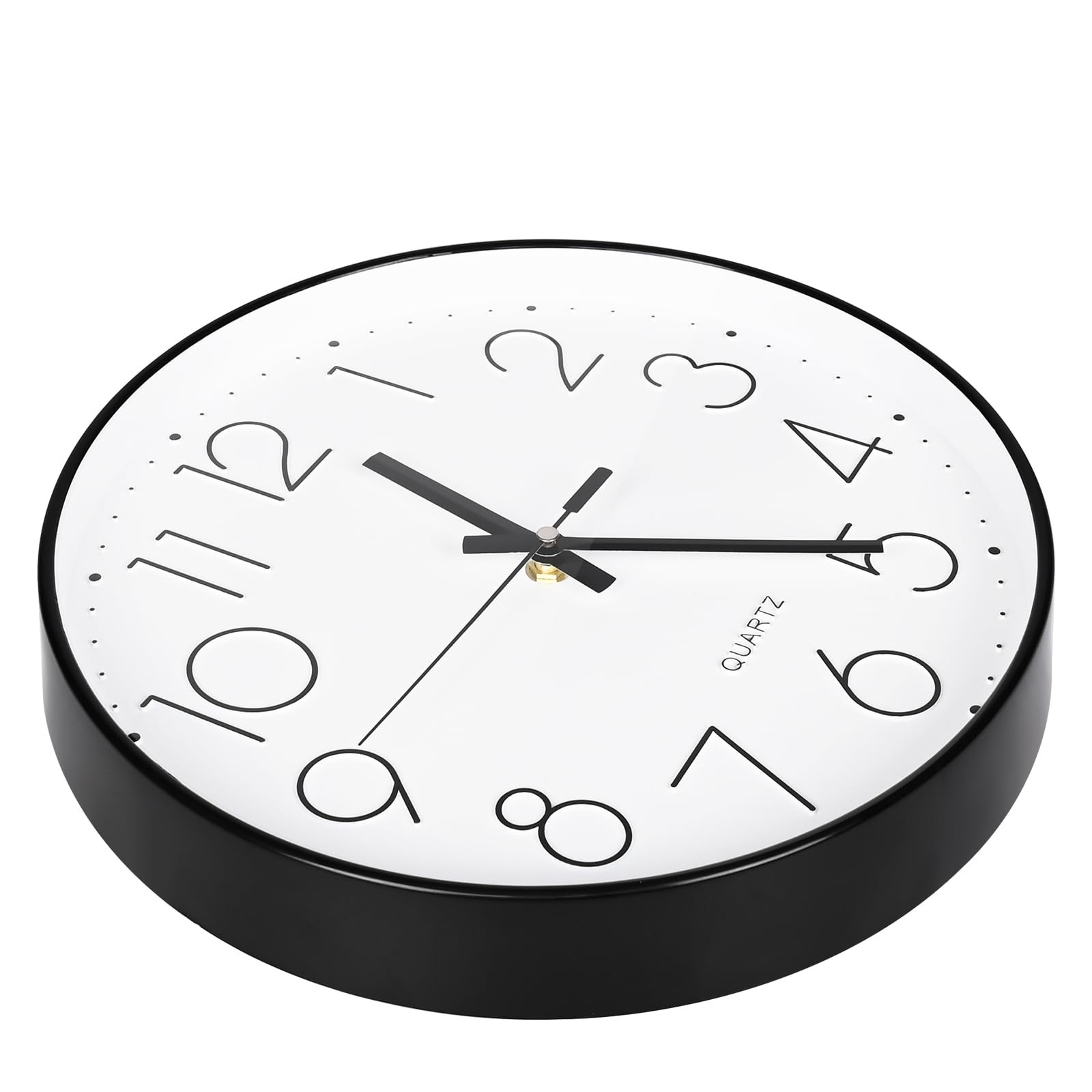 Horizent 8 Inch Small Black Wall Clocks Silent Non Ticking Battery Operated f...