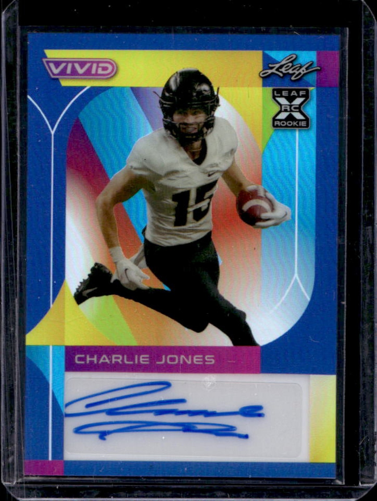 Charlie Jones Leaf Vivid Autographs #BACJ1 Navy Blue