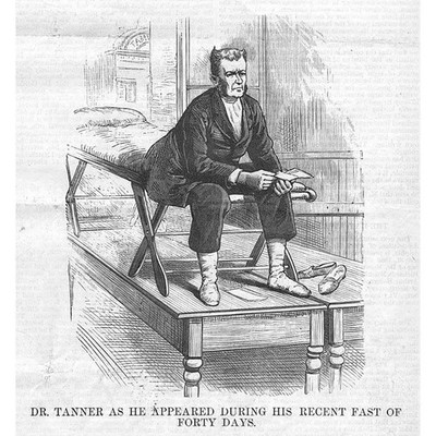 Dr Henry S Tanner During his Forty Day Fast - Antiker Druck 1880