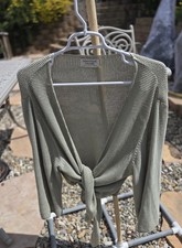 ORIENTQUE Naturally Australian Womens open Cardigan L, olive green,100% cotton