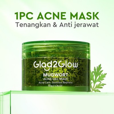 Glad2Glow Beifuß Akne Gel Maske beruhigt Akne, kontrolliert Öl, hellt die Hau...