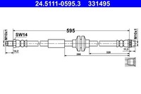 Ate 24.5111-0595.3 Bremsschlauch FüR Opel Renault