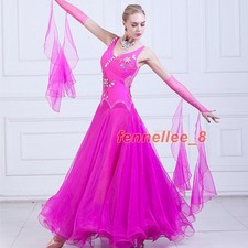 Latin Ballroom Dance Dress Modern Salsa Waltz Standard Long Dress 2 Colors