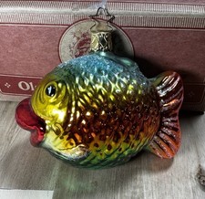 OWC Old World Christmas Colorful Fish Hand Blown Glass Ornament