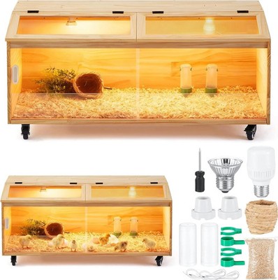 Large Brooder Box Kit for Chicks, 40 x 16 x 16 in Chicken Brooder Box with Brake