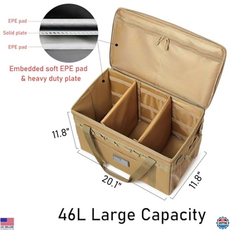 Tactical Camping Storage Tote Bag with Axe Holder & Shoulder Strap Organizer