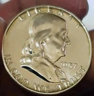 1957 PR Franklin Half Dollar, BU++