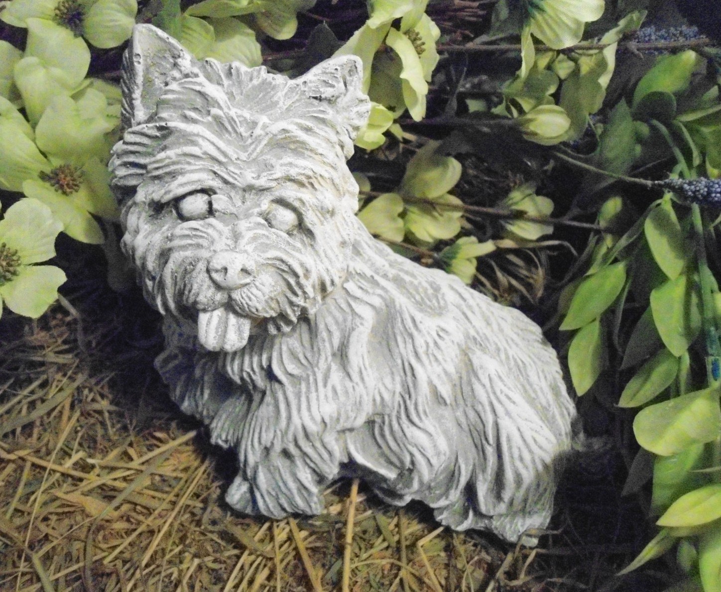 Yorkie dog latex mold with plastic backup concrete plaster mould 8