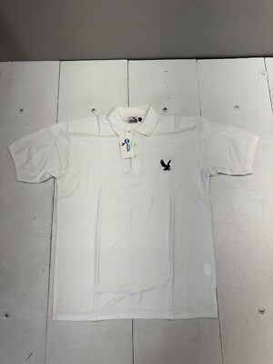 Wise Up Solid White Basic Short Sleeve Polo T Shirt Mens Size XL