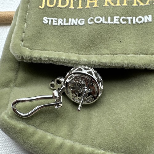 Judith Ripka Sterling Diamonique Tau Tropfen Knopf Ohrringe durchbohrt - Bild 6 von 9