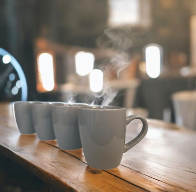 4er Set Tee Kaffee Becher Tassen Every Day Use Heißgetränk Becher - Grau