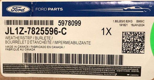NEW OEM Ford Right Rear Side Door Glass Belt Weatherstrip Molding JL1Z-7825596-A - Picture 4 of 4