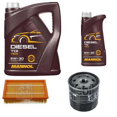 FEBI BILSTEIN Inspektionspaket 6L MANNOL Diesel TDI 5W-30 für Nissan Juke F15