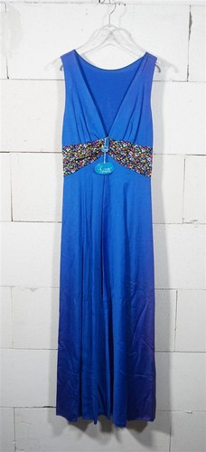 Robe Vintage Bleue à Fleurs - Taille 42 - Occasion Très Bon état - Style évasé