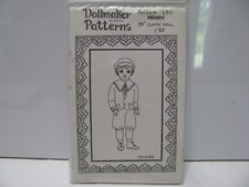 Vintage Dollmaker Patterns 130 HENRY 14" cloth jointed doll costume NEW