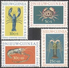 Netherlands New Guinea 1962 Crabs/Lobsters/Marine/Welfare/Nature 4v set (n27423)