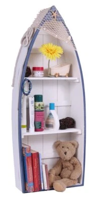  Bootsregal 041 Stand Regal 92 cm Holzregal Boot Wandregal Schiff Shabby Look Hä - Bild 1 von 4