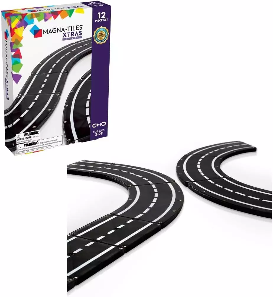 MAGNA TILES XTRAS Roads 12 Piece Magnetic Construction Building