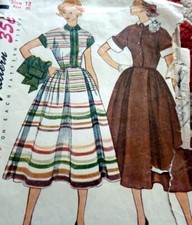  LOVELY VTG 1950s DRESS Sewing Pattern 12/30