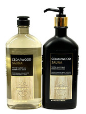 BATH BODY WORKS AROMA CEDARWOOD SAUNA MOISTURIZING BODY LOTION BODY WASH GEL SET